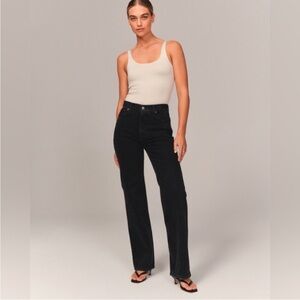 Abercrombie & Fitch 90s straight ultra high rise Black Jeans